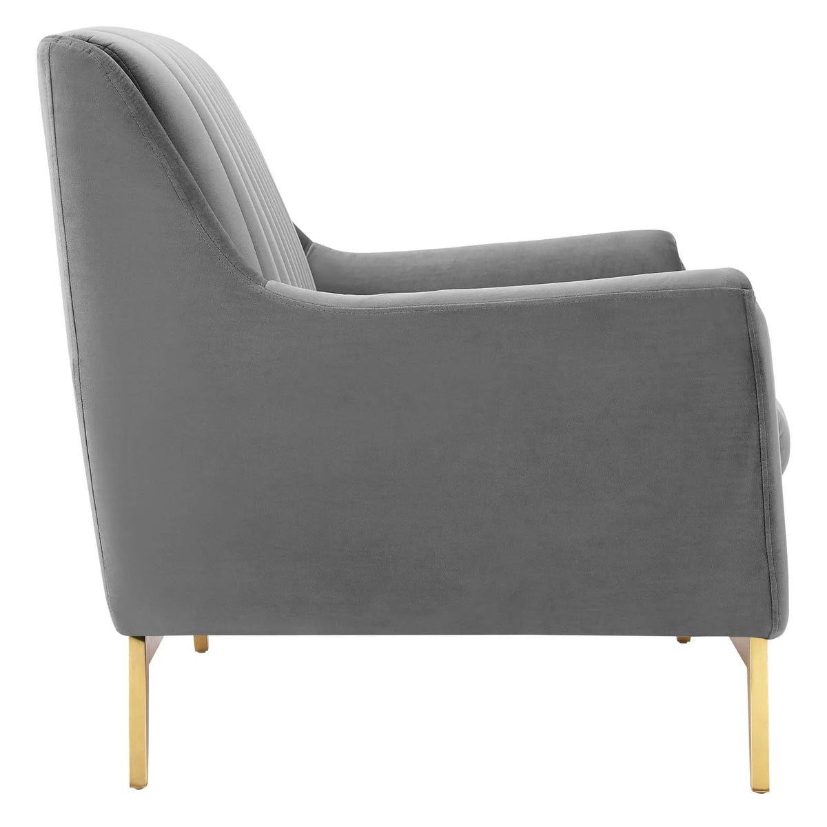 Gray Channel Tufted Performance Velvet Loveseat T747417