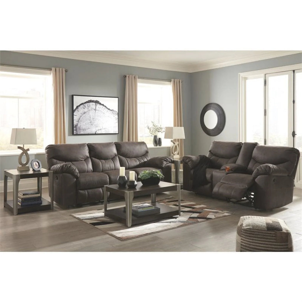 Fabric Reclining Sofa in Teak Brown O61115