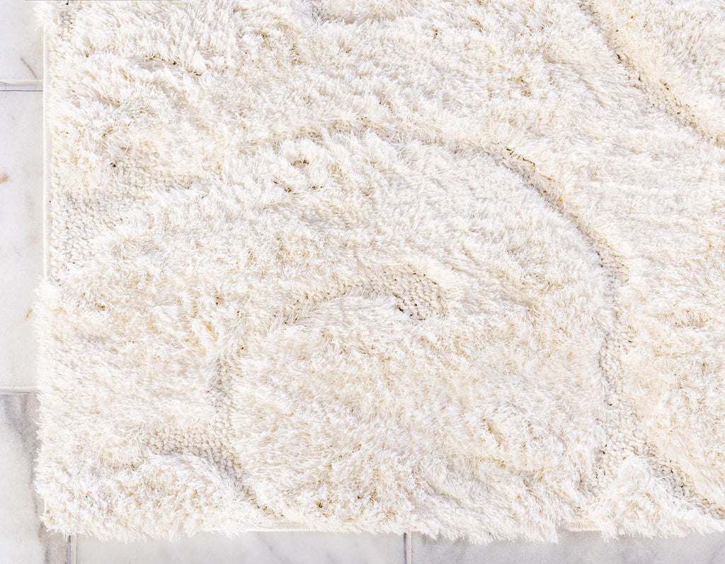 8' x 10' Ivory Shag Rug R507311