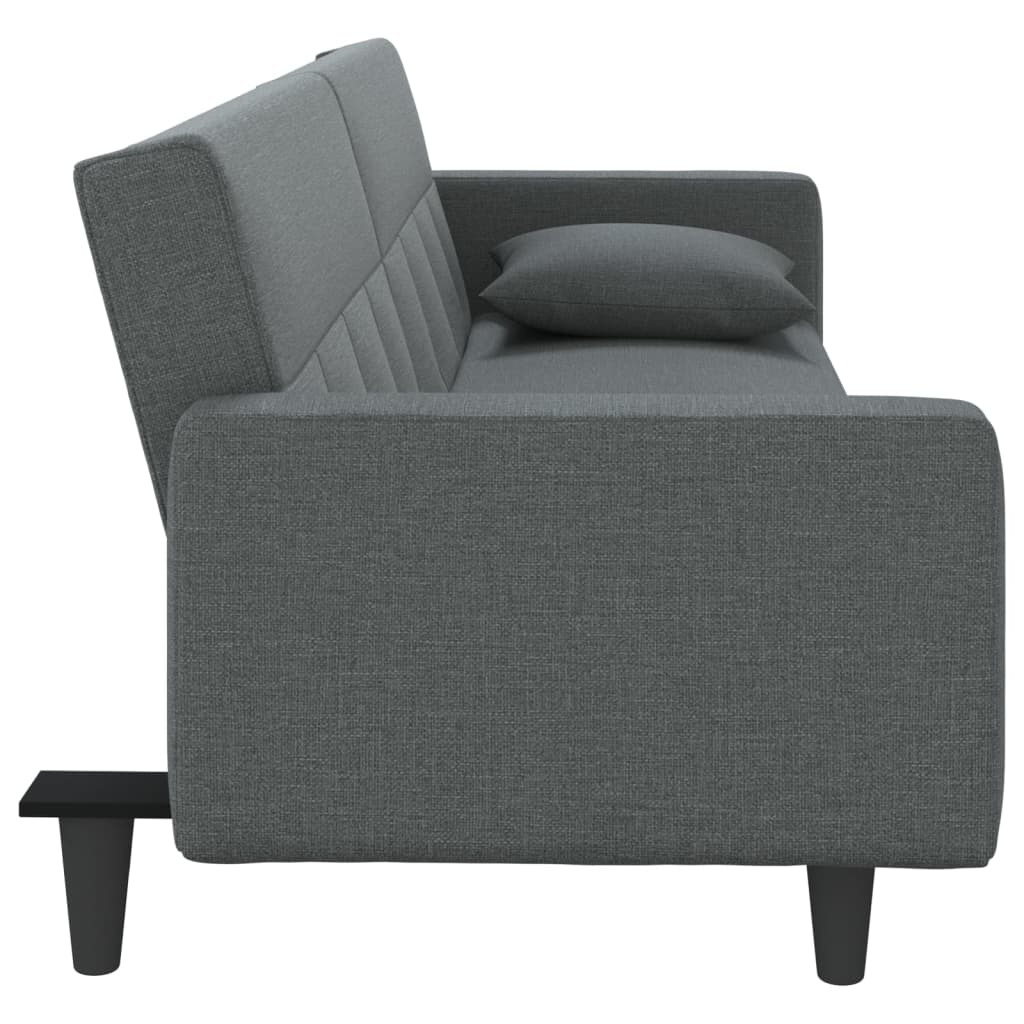 Dark Gray Fabric Sofa Bed with Cushions Z6341