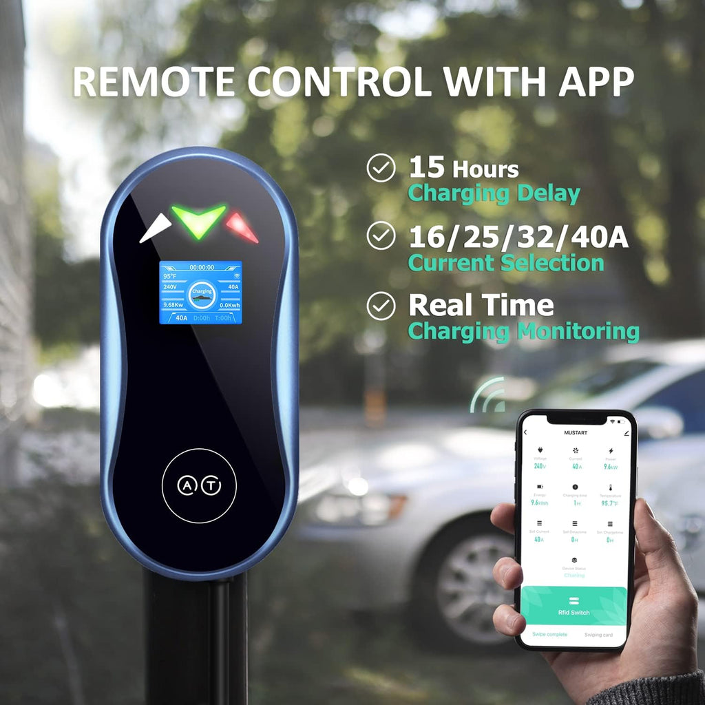 40 Amp Smart Electric Vehicle Charger with 25-Foot Cable L205364