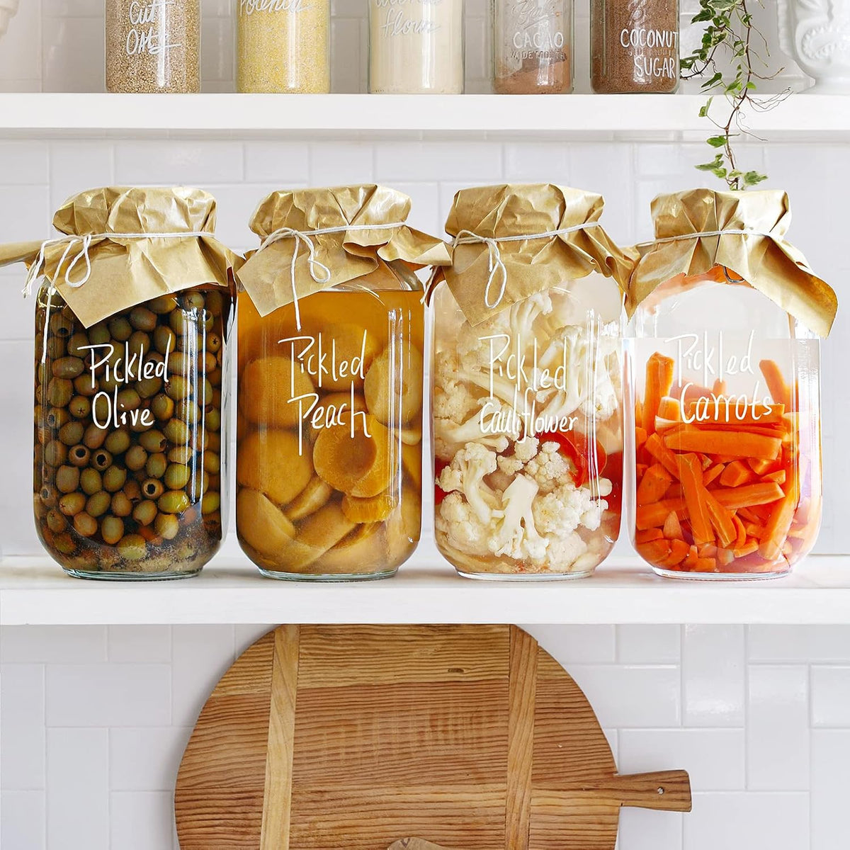 2 Pack 1 Gallon Square Glass Storage Jars with Airtight Lids I67694