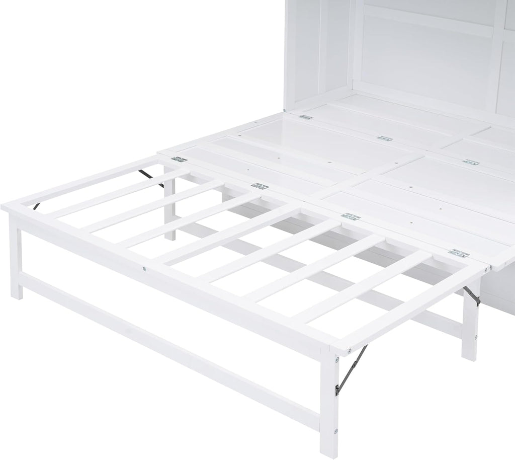 White Wood Queen Murphy Bed J980617