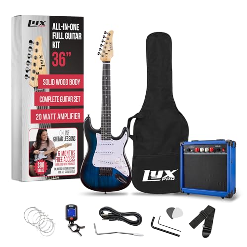 Red 36 Inch Electric Guitar Kit with Amp, Six Strings, Picks, Strap, Tuner, Cable, Gig Bag G2141