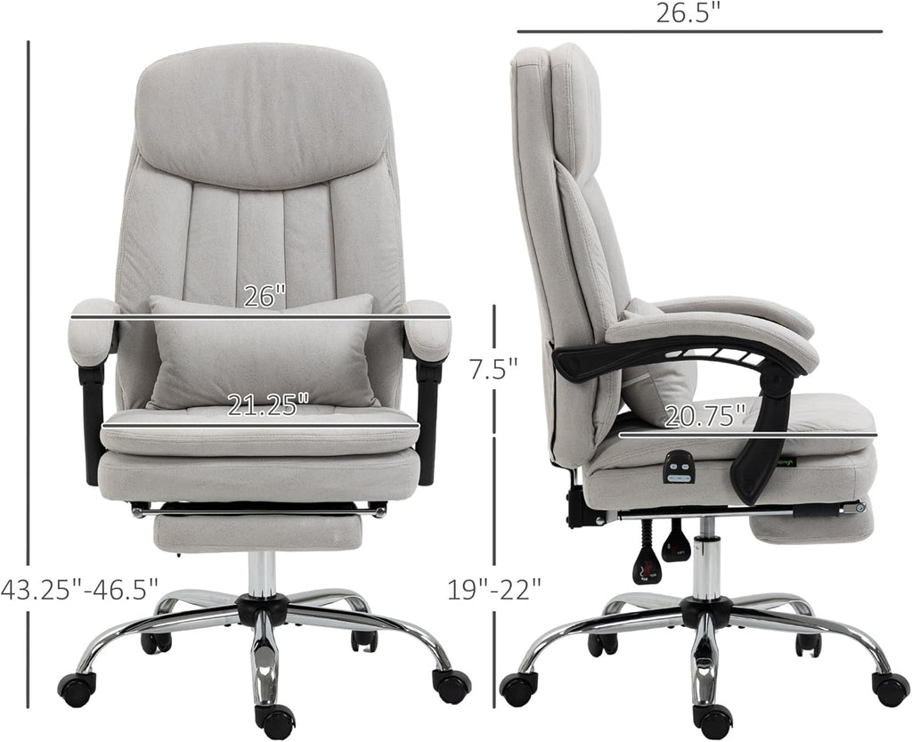 Light Gray Swivel Reclining PU Leather Office Chair Q2661