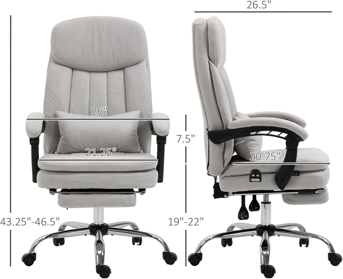 Light Gray Swivel Reclining PU Leather Office Chair Q2661