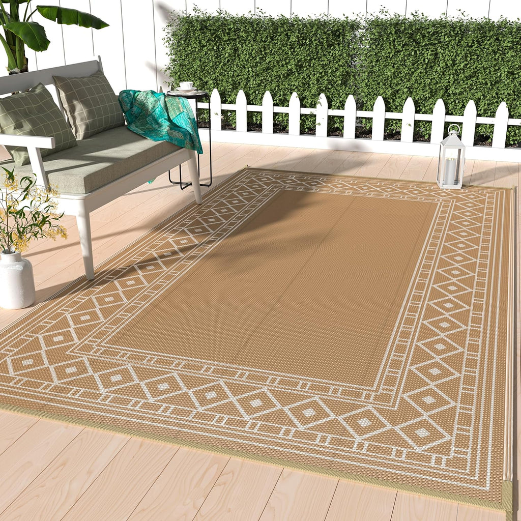 5' x 8' Waterproof Reversible Outdoor Plastic Straw Rug X75411