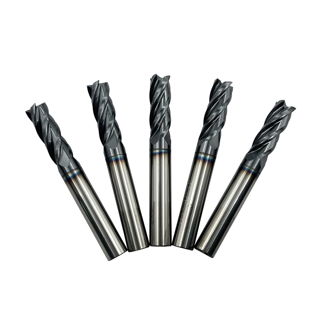 1/2 Carbide Square End Mill Bits Set 4 Flute AlTiN Coating B7459