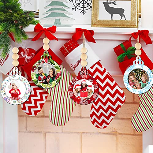 24 Pcs Christmas Photo Ornament Wooden Picture Frames H611853