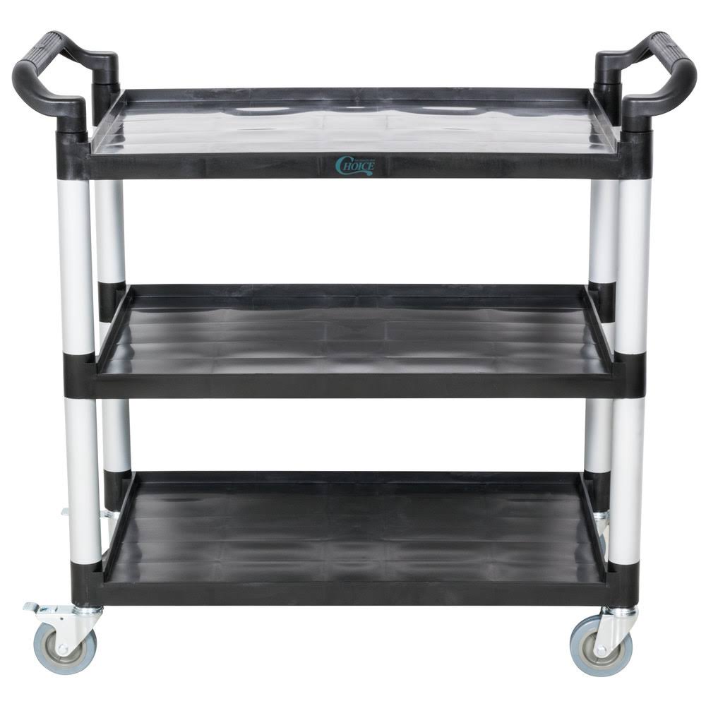 Black Utility Cart with Three Shelves P55090