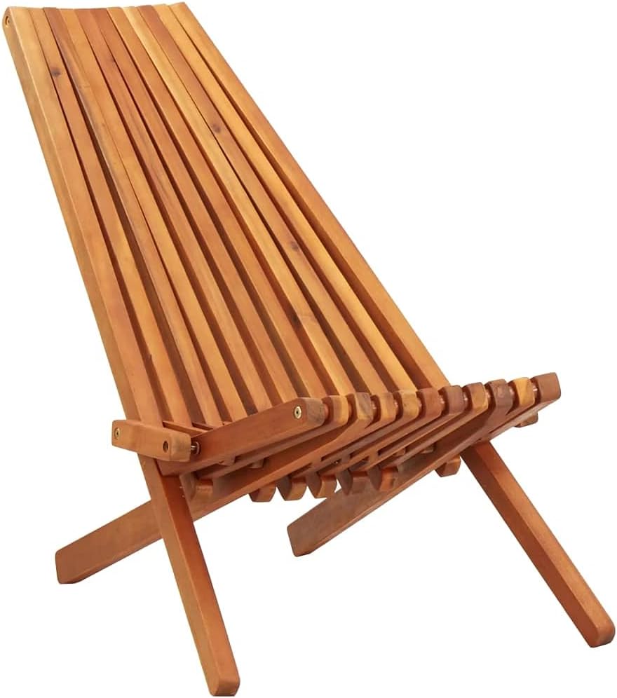 Solid Acacia Wood Folding Outdoor Lounge Chair O59657