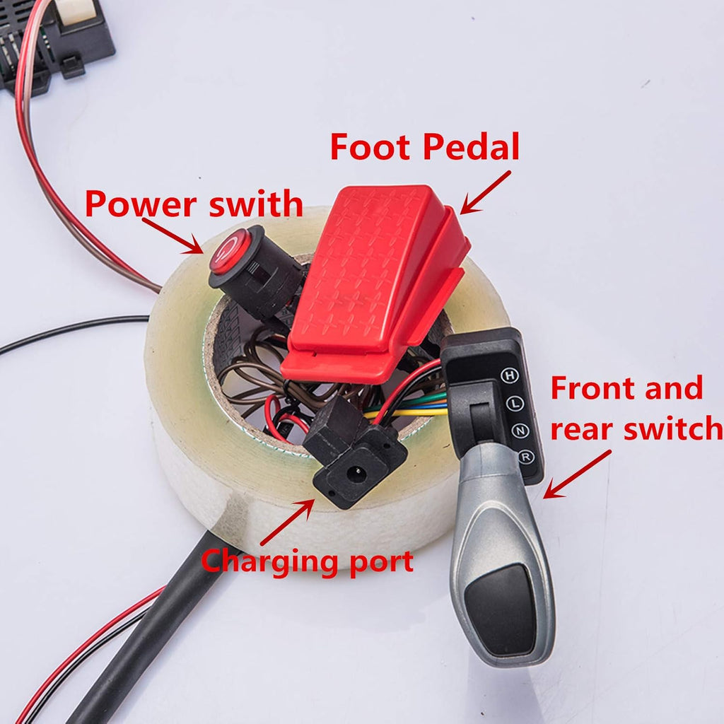 24 Volt Electric Car Wires and Switch Kit with 2.4G Remote Control and Receiver Pack of 2 E5991