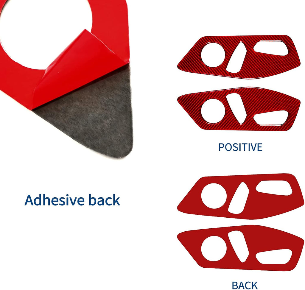 Carbon Fiber Car Seat Adjustment Button Panel Cover Trim Sticker B506