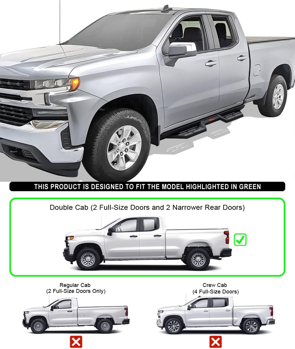 Steel Drop Down Boards Compatible with Silverado Sierra 1500 2500 3500 N4125