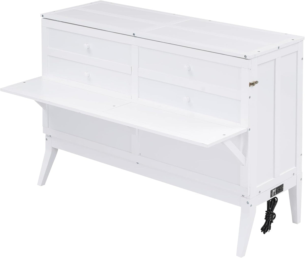 White Wood Queen Murphy Bed J980617