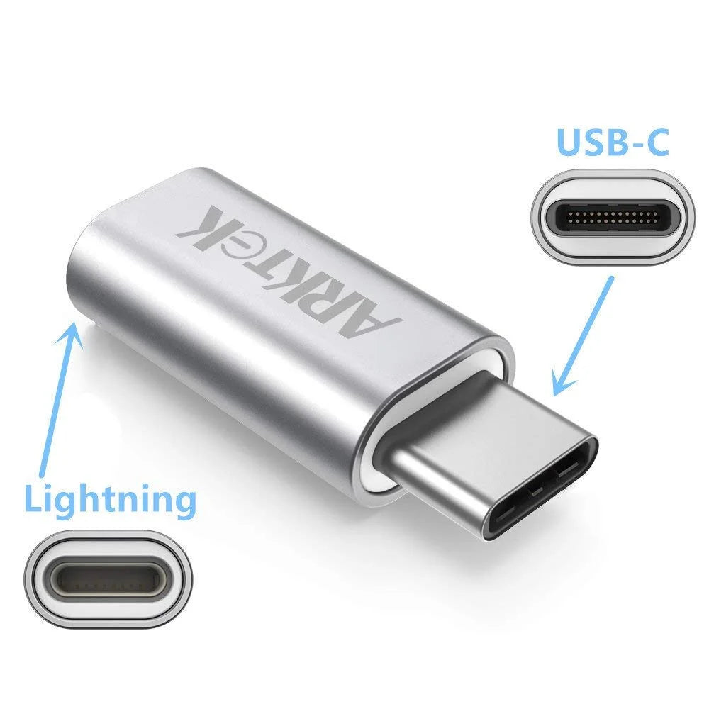 Lightning (Female) to USB Type C (Male) Adapter, Pack of 2, Silver O224