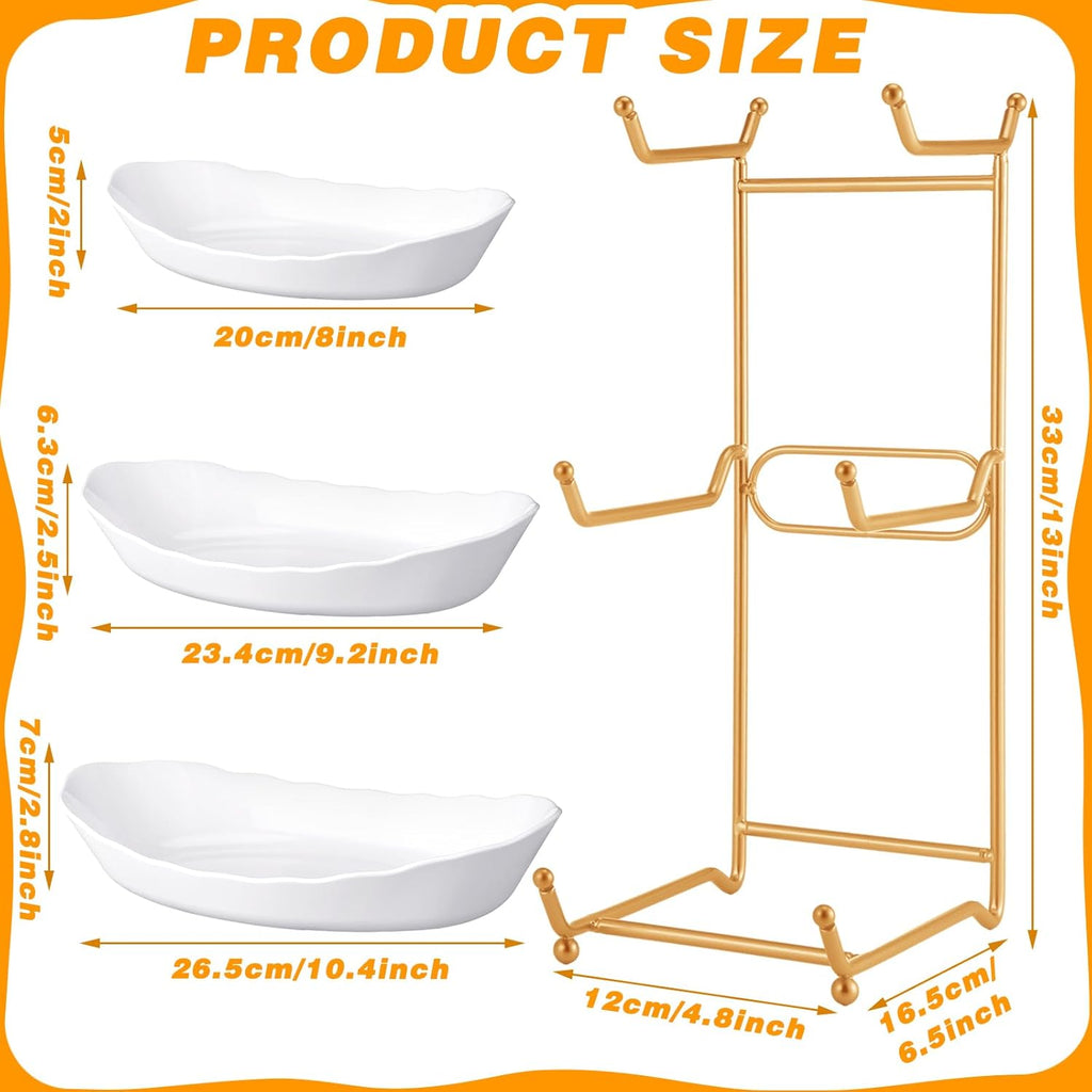 3 Tier Acrylic Fruit Bowl with Metal Rack I13240