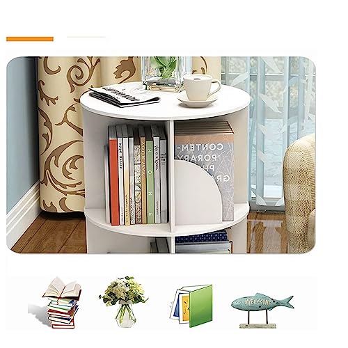 360° Rotating White Bookcase S841007