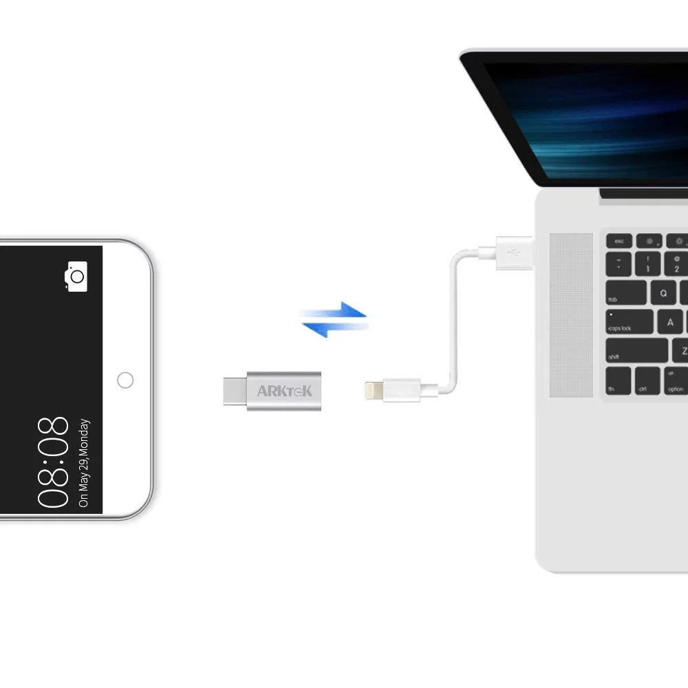 Lightning (Female) to USB Type C (Male) Adapter, Pack of 2, Silver O224