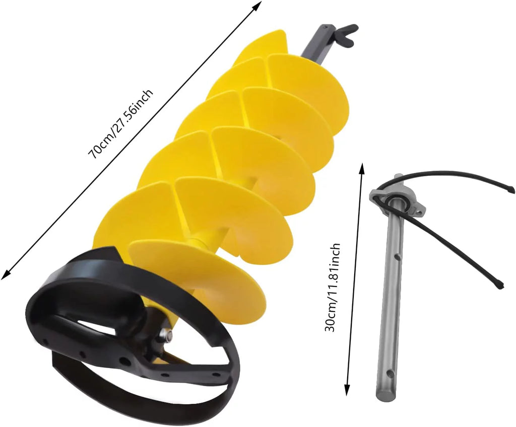 Ice Drill Auger, Cordless Nylon Ice Drill Bit with Centering Blade, 8" Ice Drill Bit with Bit Adapter and Top Plate O12001