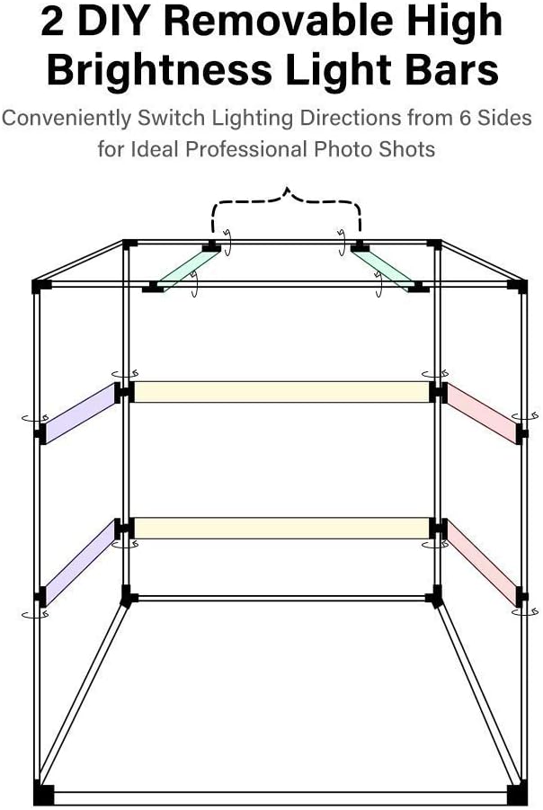 Portable Foldable 32 x 32 Inch Photo Studio Light Box with LED Lights and 3 Color Backdrops G4828