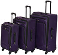 Purple 3-Piece Softside Luggage Set with Spinner Wheels (21/25/29) X541