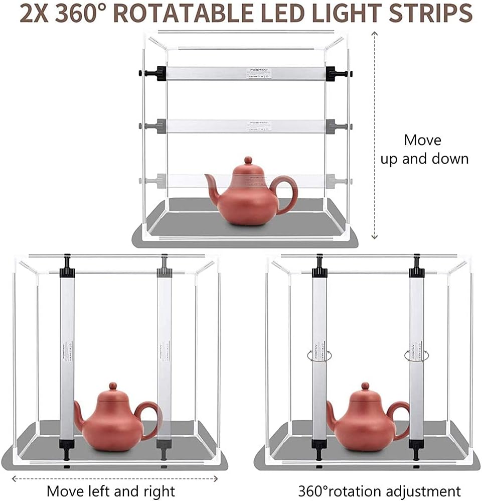 Portable Foldable 32 x 32 Inch Photo Studio Light Box with LED Lights and 3 Color Backdrops G4828