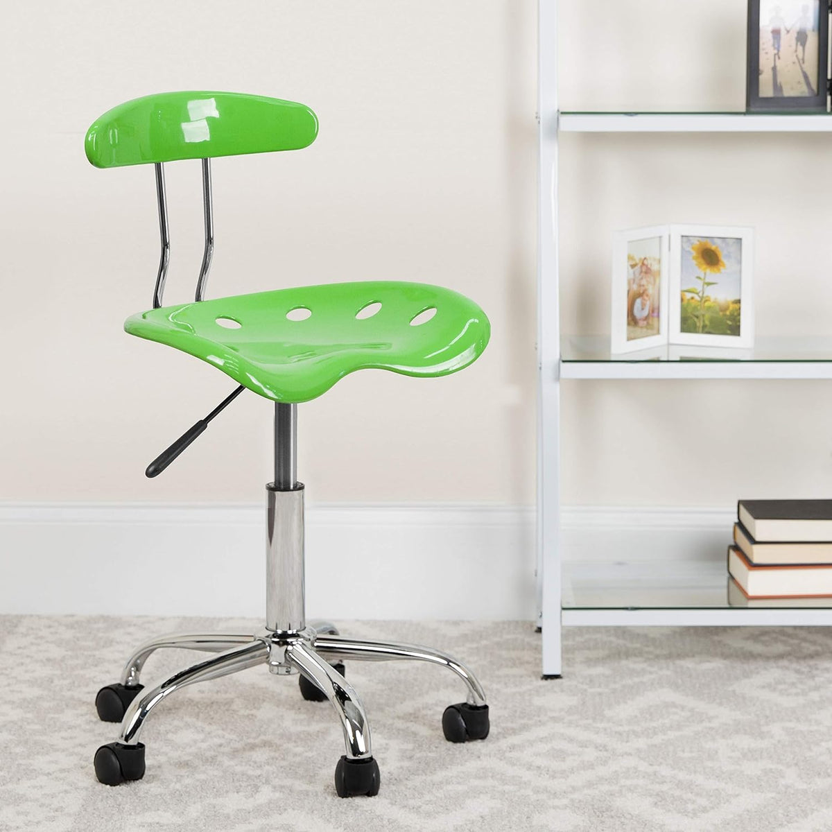 Adjustable Swivel Chair Bright Blue Q432665