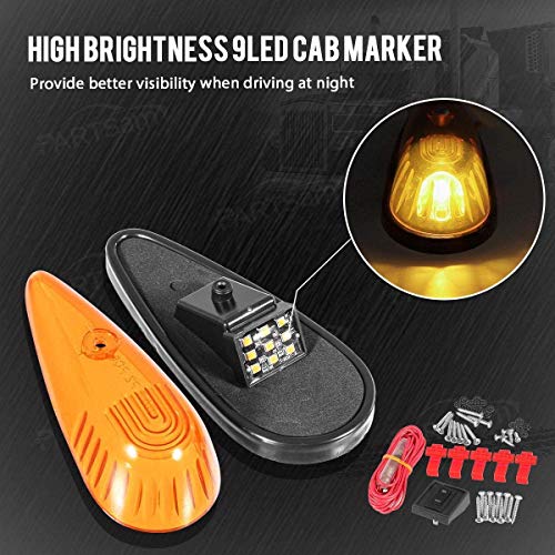 Amber Teardrop Cab Light 9LED Cab Marker Light 5pcs U611