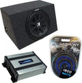 Sealed Single 12 Car Stereo Sub Box Enclosure & Amp N1564