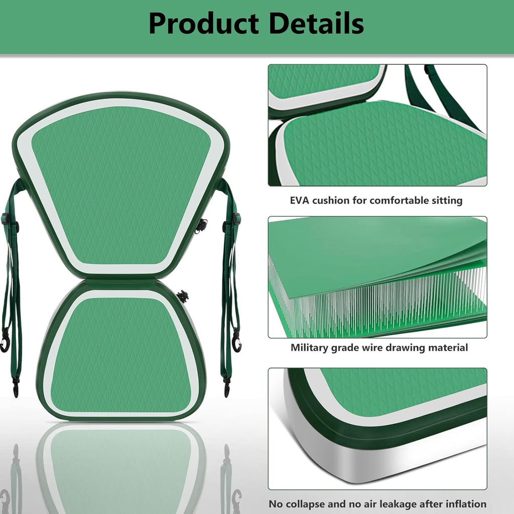 Kayak Seat, Inflatable Detachable SUP Seat with Adjustable Straps, Pack of 2 W34735