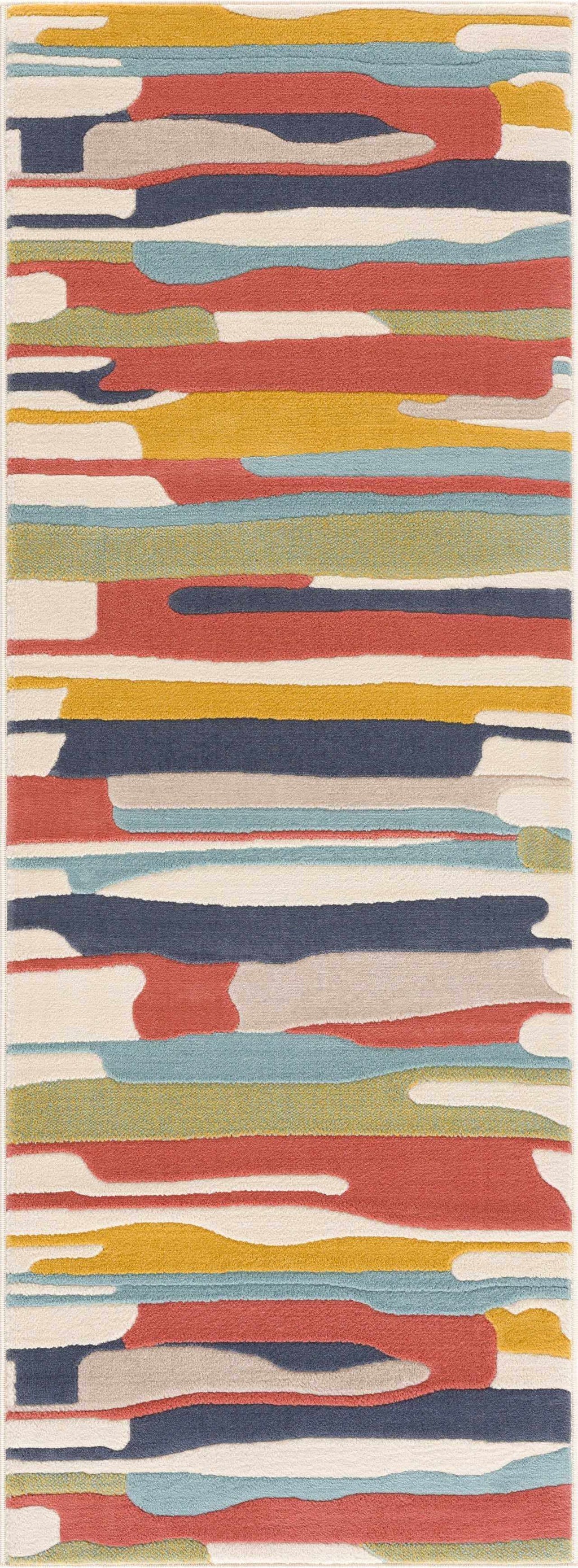 Modern Farmhouse Multicolor Area Rug - 7'10" x 10'3" M998