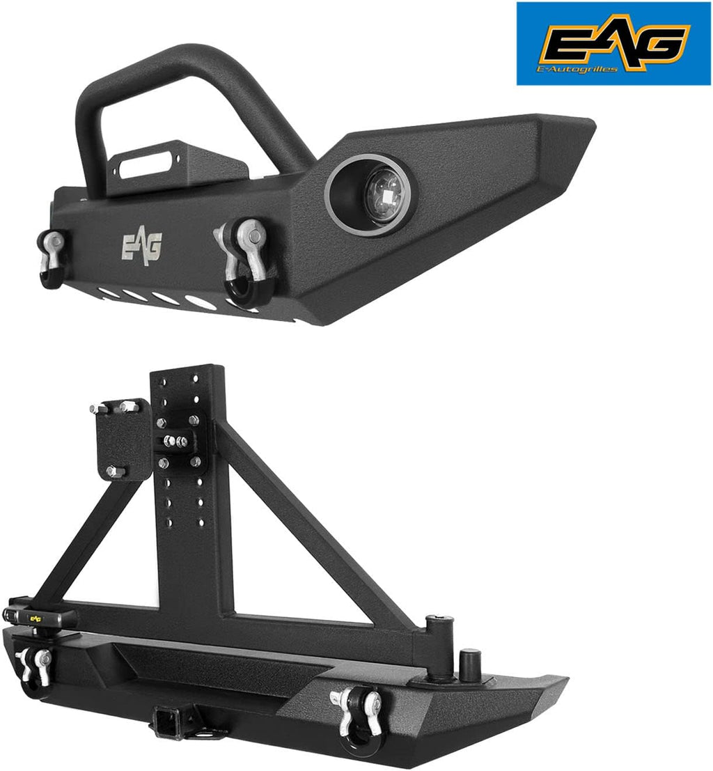 Full Width Front Bumper with LED Lights and Rear Bumper with Tire Carrier F4421