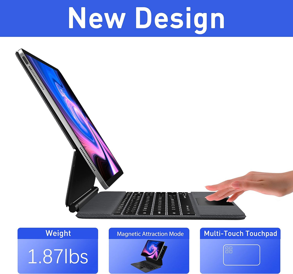 Magnetic iPad Keyboard Case with Touchpad Q1694