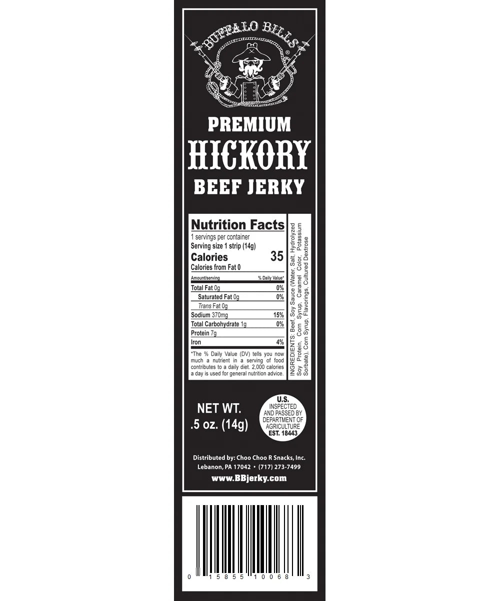 20-ct Premium Hickory Beef Jerky Wrapped Strips J7153
