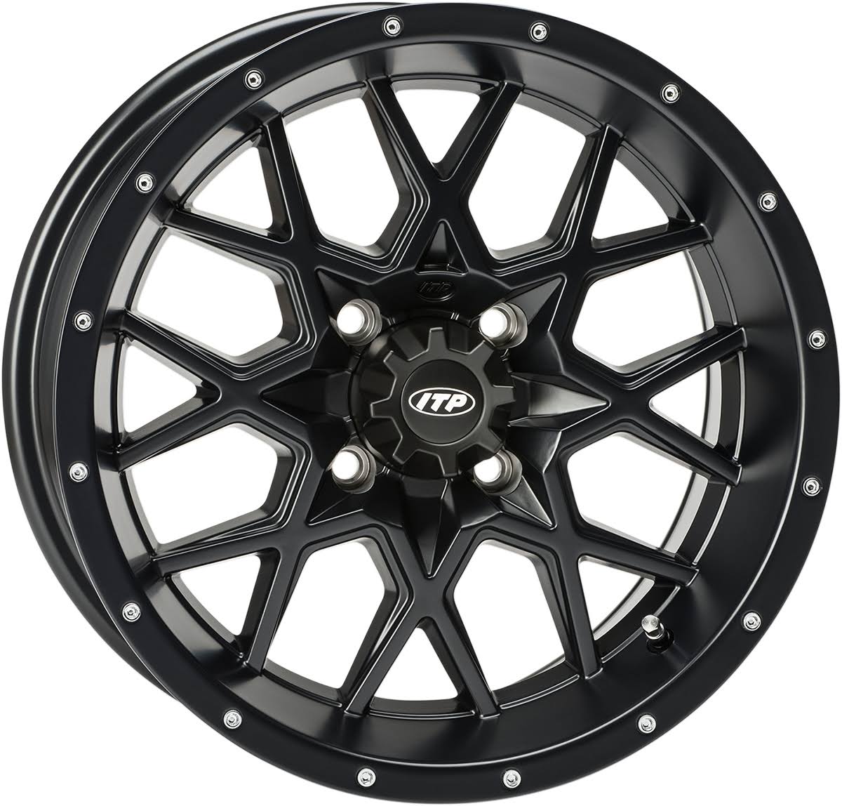 Black 14x7 4/137 5+2 Wheel Q964