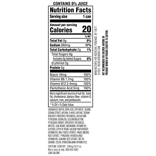 Pure Zero Energy Drink, 4 Flavor Variety Pack, 0 Sugar, 16oz Cans (12 Pack) J619