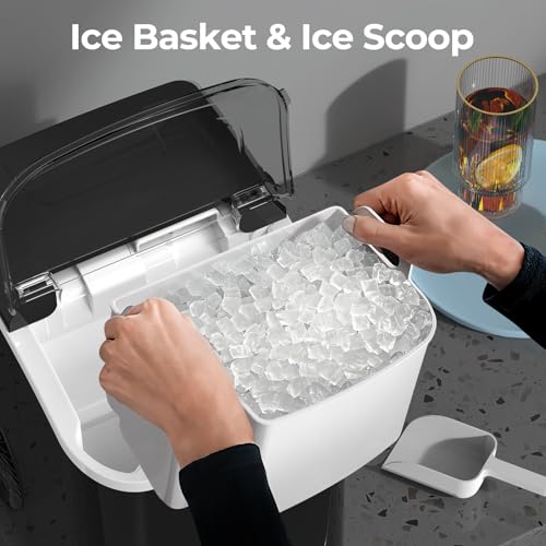 Black Countertop Nugget Ice Maker with Self-Cleaning T24471