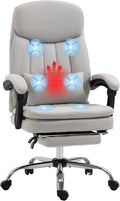 Light Gray Swivel Reclining PU Leather Office Chair Q2661