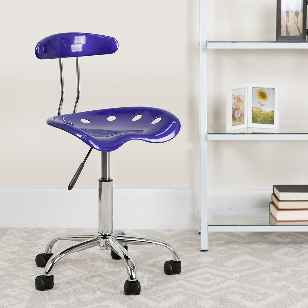 Adjustable Swivel Chair Bright Blue Q432665