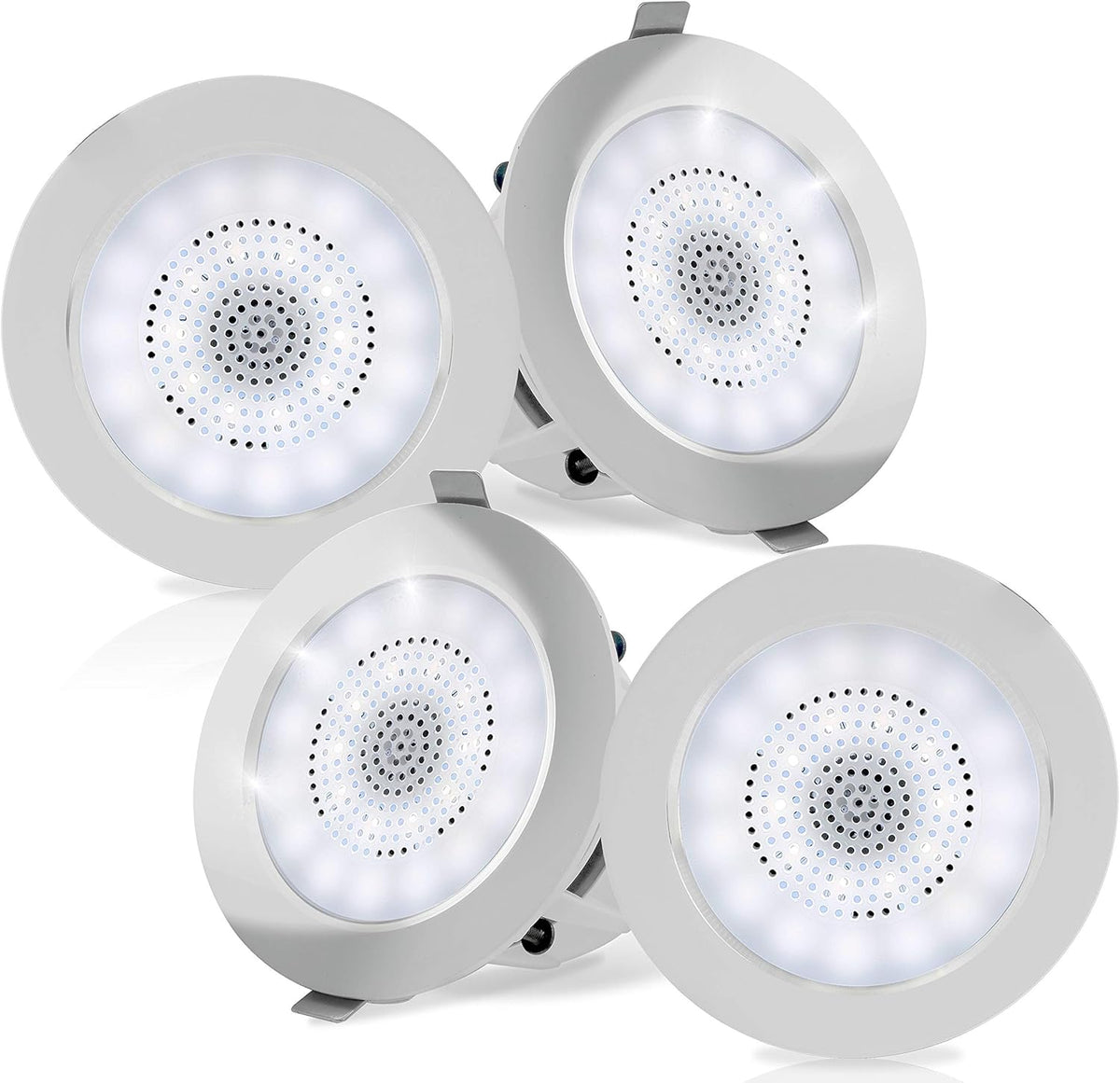 3.5” 2-Way Full Range Bluetooth Ceiling Wall Mount Speakers with LED Light Aluminum Frame Housing X451