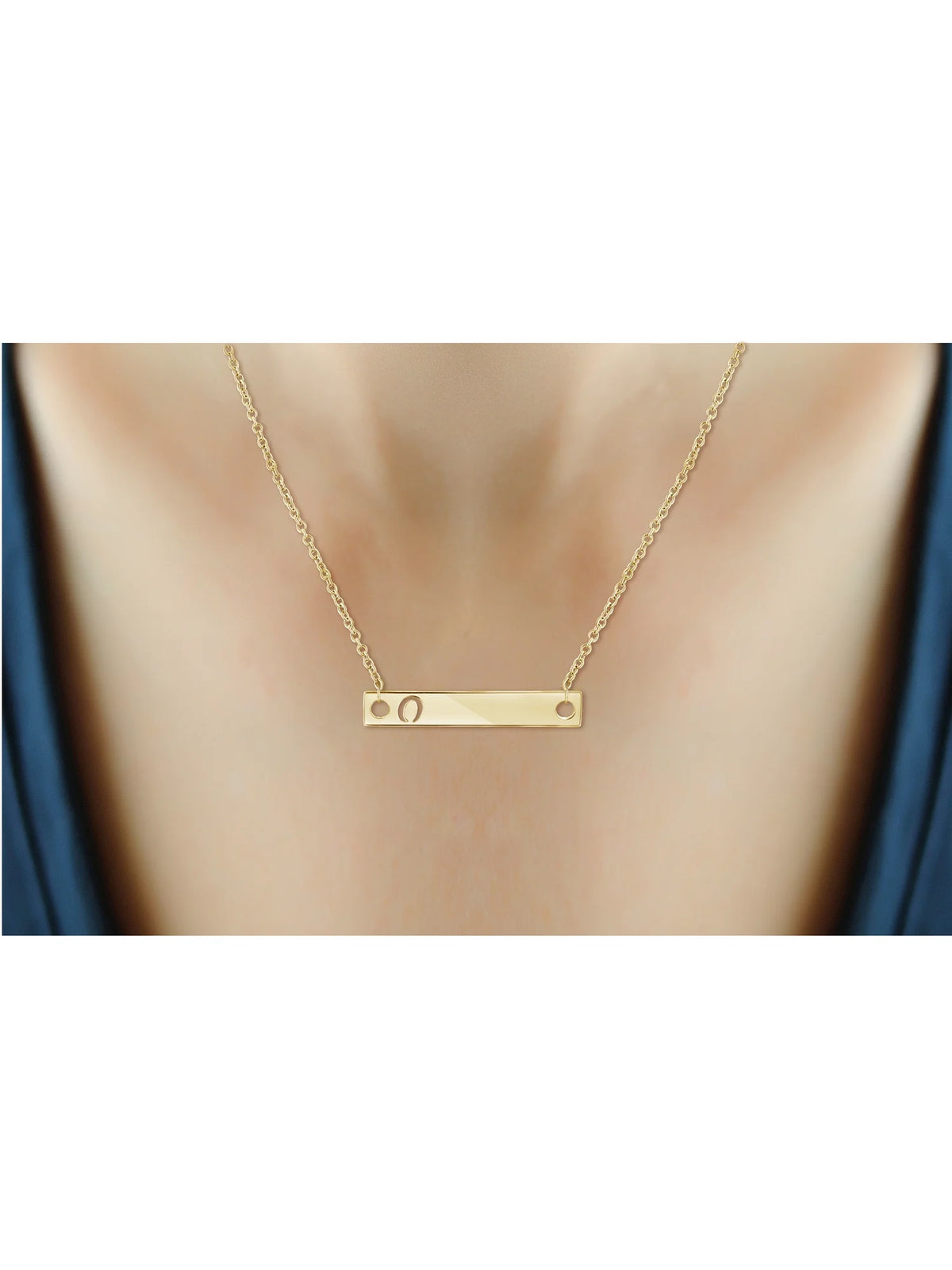 14K Gold Over Silver Bar Necklace K149