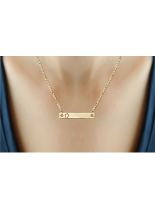 14K Gold Over Silver Bar Necklace K149