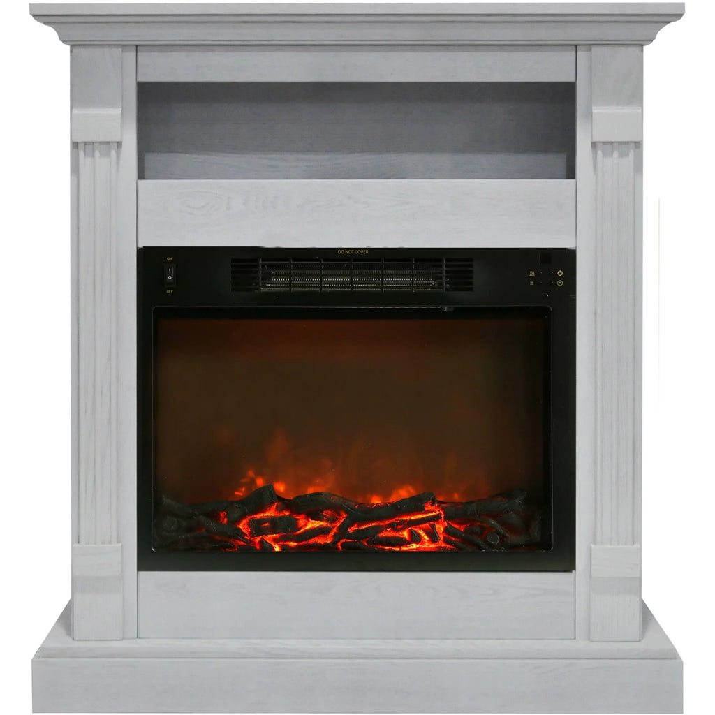 34 In. Electric Fireplace with White Mantel B5186