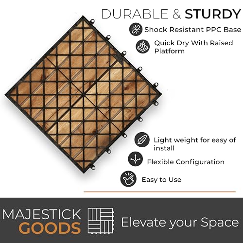 Interlocking Acacia Hardwood Deck Tiles 12 x 12 F203750