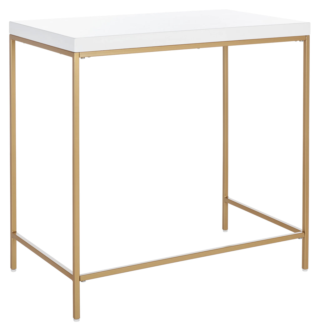 White Gold Wood Writing Desk J4631