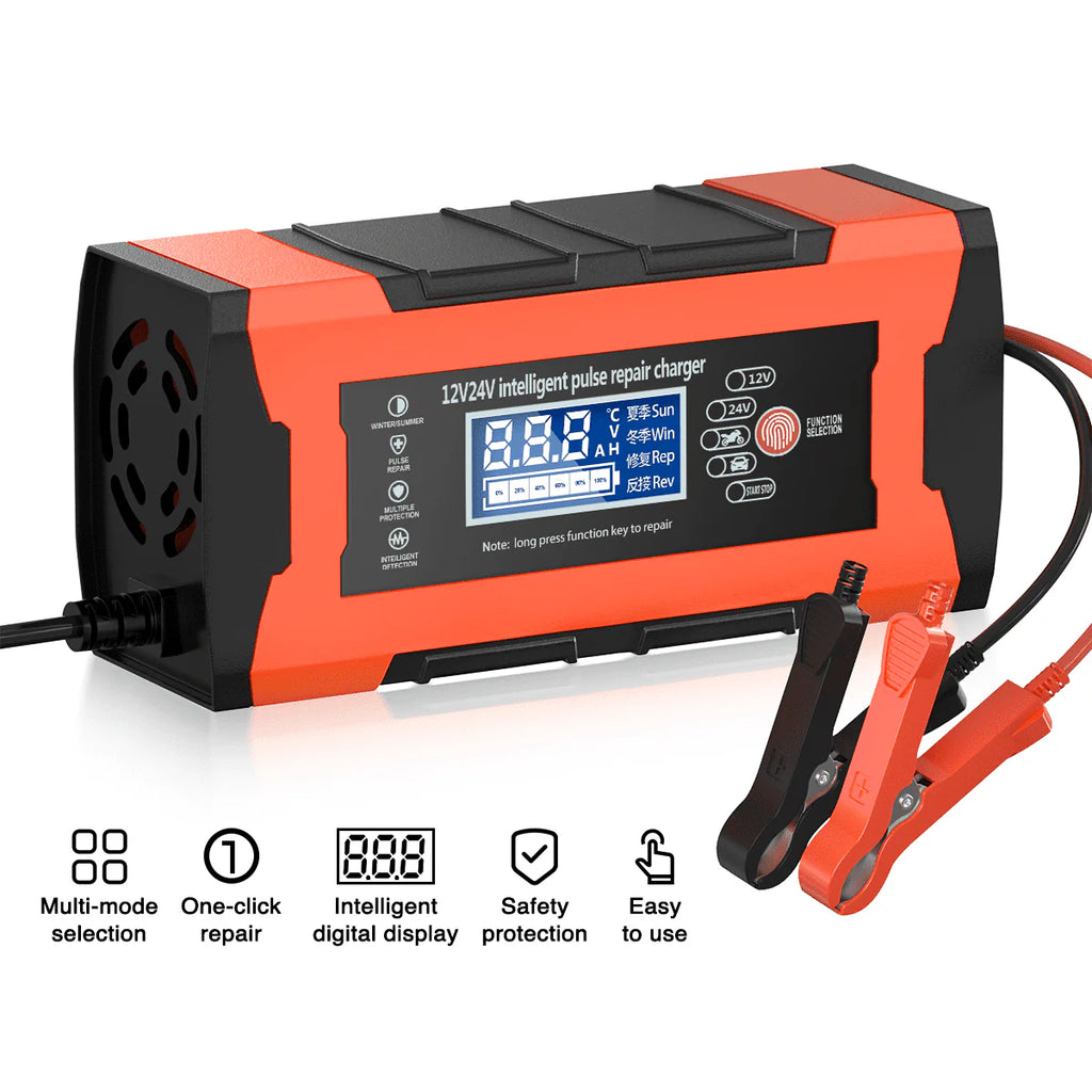 10-Amp 12V 24V Automatic Smart Battery Charger Y2871