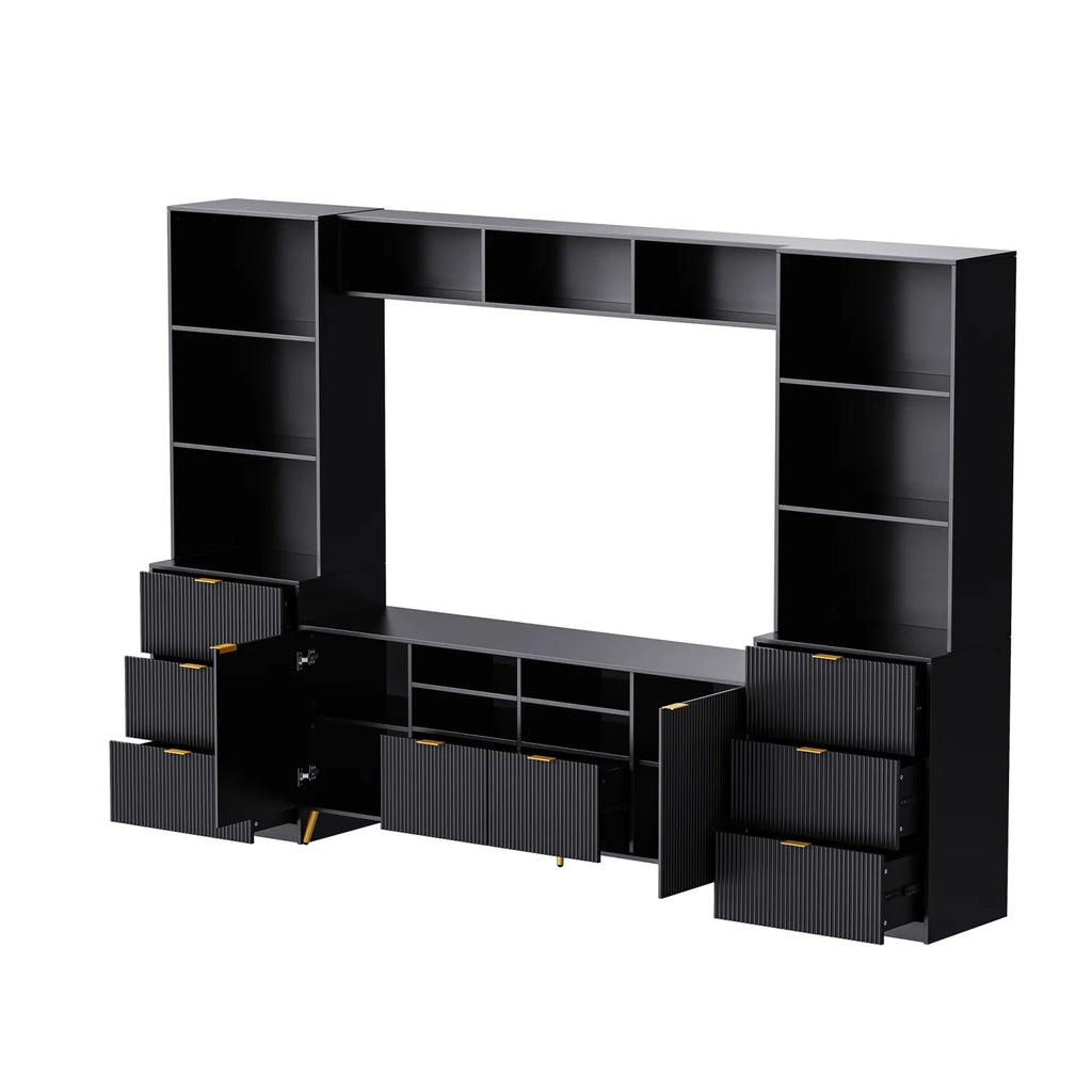 Modern TV Stand with 13 Shelves, 8 Drawers and 2 Cabinets H26110