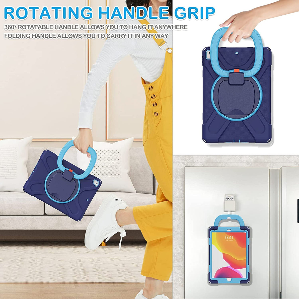 Shockproof Case with Pen Holder, Swivel Stand and Shoulder Strap U71494