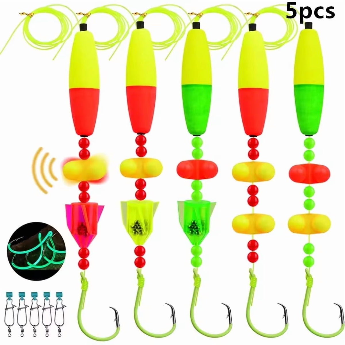 5pcs/set Catfish Rigs Fishing Tackle with Circle Hooks C830